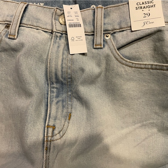 J.CREW 90’s Straight High Rise Jeans NWT Size 29 Waterside Wash - Picture 8 of 13
